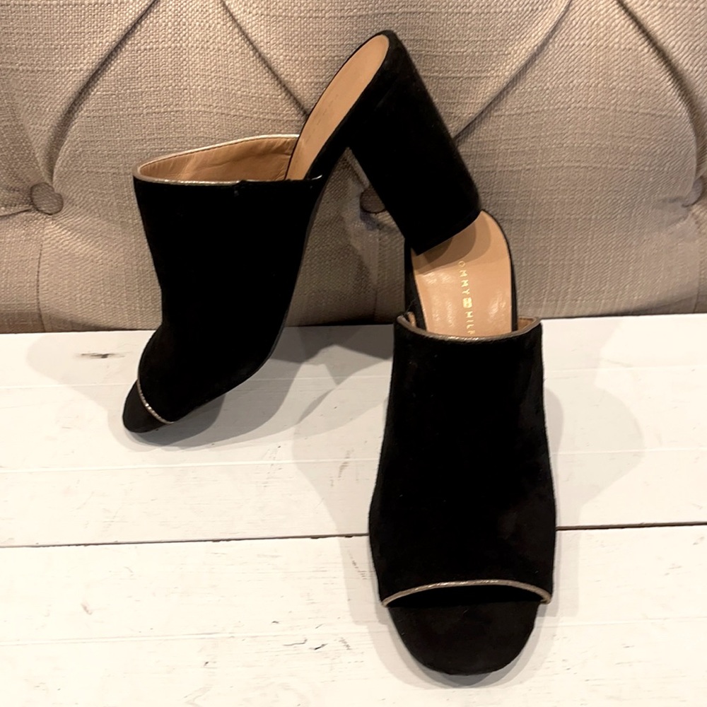 Tommy Hilfiger Black Slip-on Mules